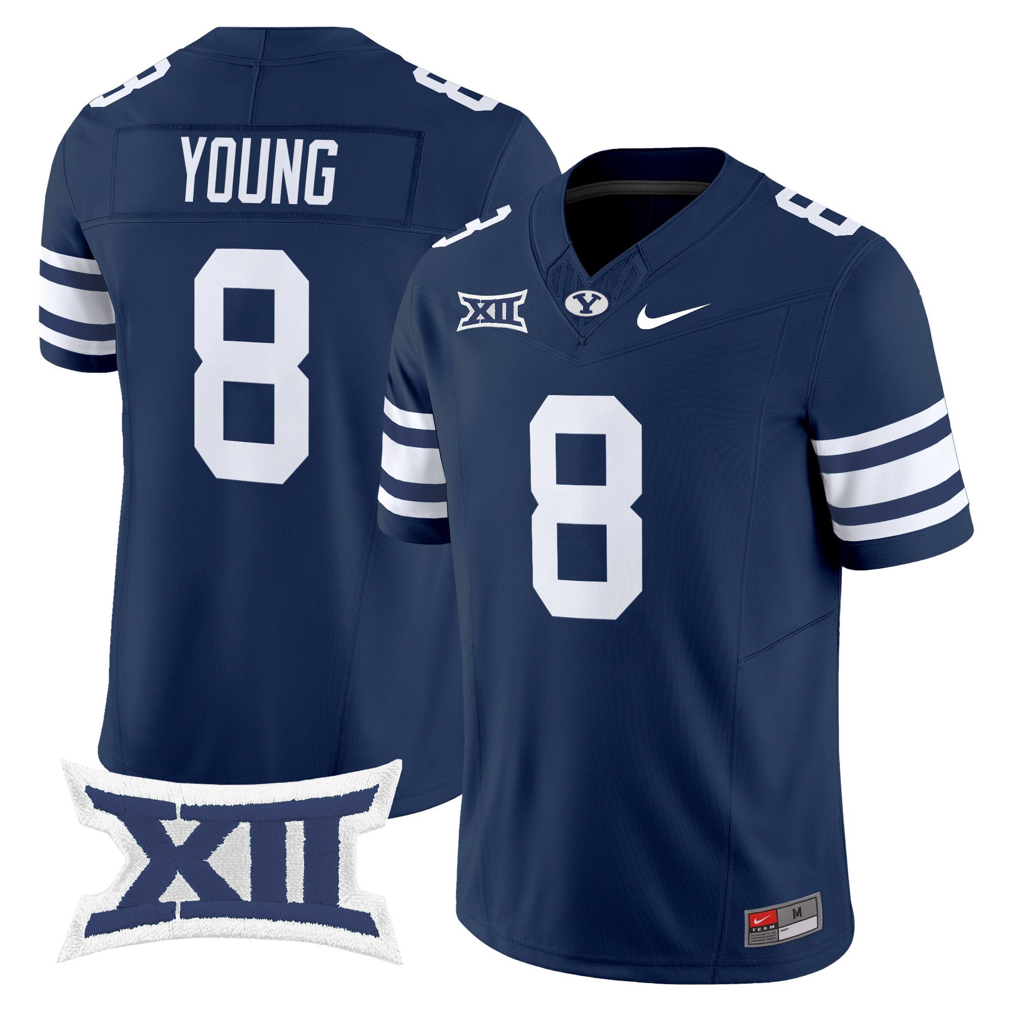 Men BYU Cougars #8 Young Drak Blue Nike 2024 Vapor Limited NCAA Jersey
